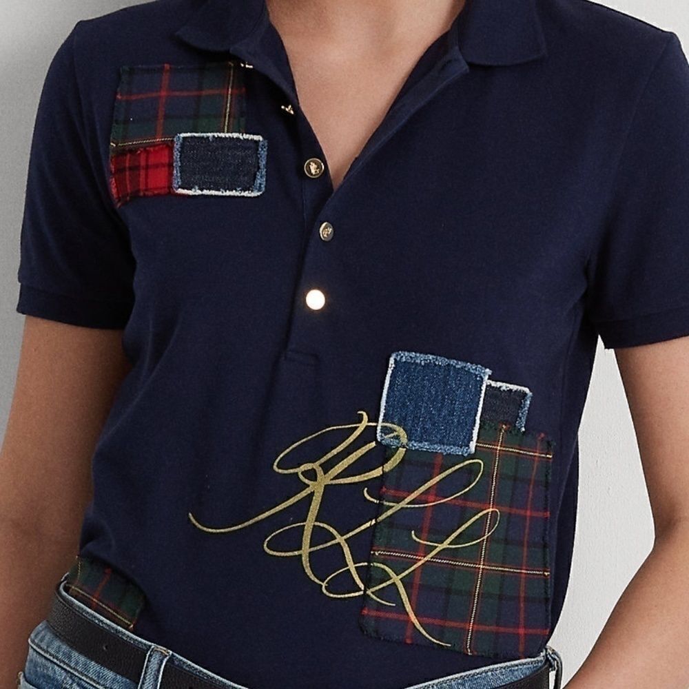 NWT ralph LAUREN Patchwork Piqué Polo Shirt SIZE US 1X - Picture 5 of 16